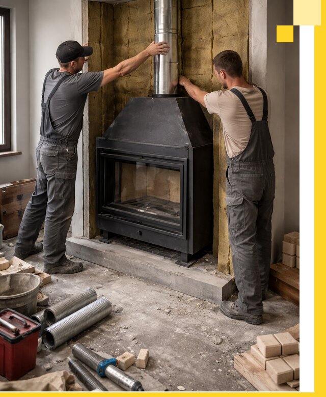 Изготовление и монтаж закрытых каминов в Киселёвске под ключ