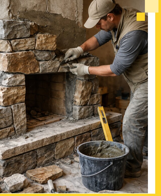 Изготовление и установка каменных каминов под ключ в Киселёвске