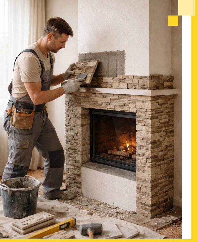 Изготовление и монтаж каминов для дома под ключ в Киселёвске