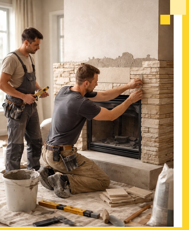 Установка и монтаж каминов для загородного дома в Киселёвске