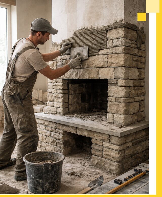 Строительство каминов под ключ в Киселёвске от проектирования до монтажа