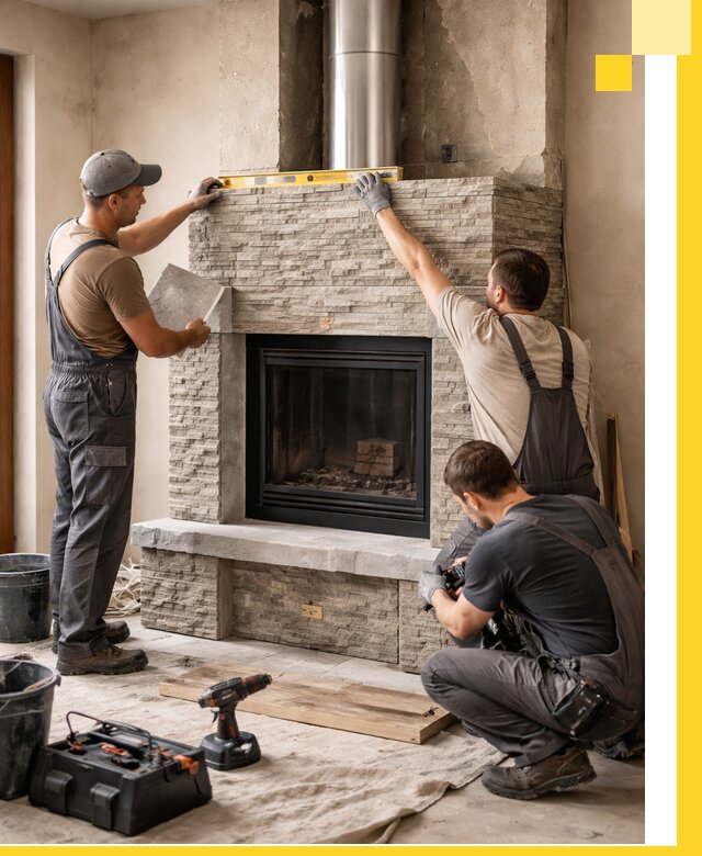 Профессиональный монтаж каминов под ключ в Киселёвске для дома