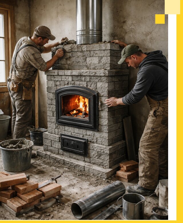 Производство, поставка и монтаж дровяных печей в Киселёвске