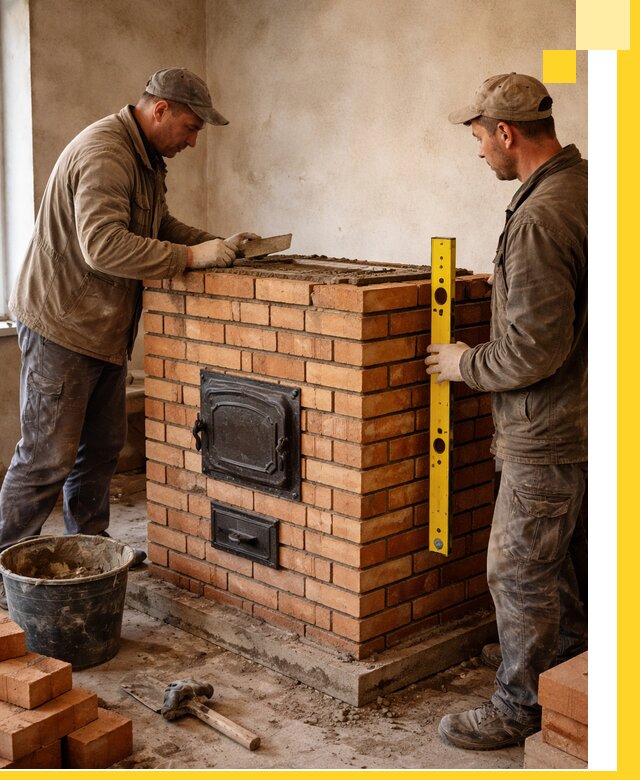 Отопительные печи под ключ в Киселёвске, установка и сборка