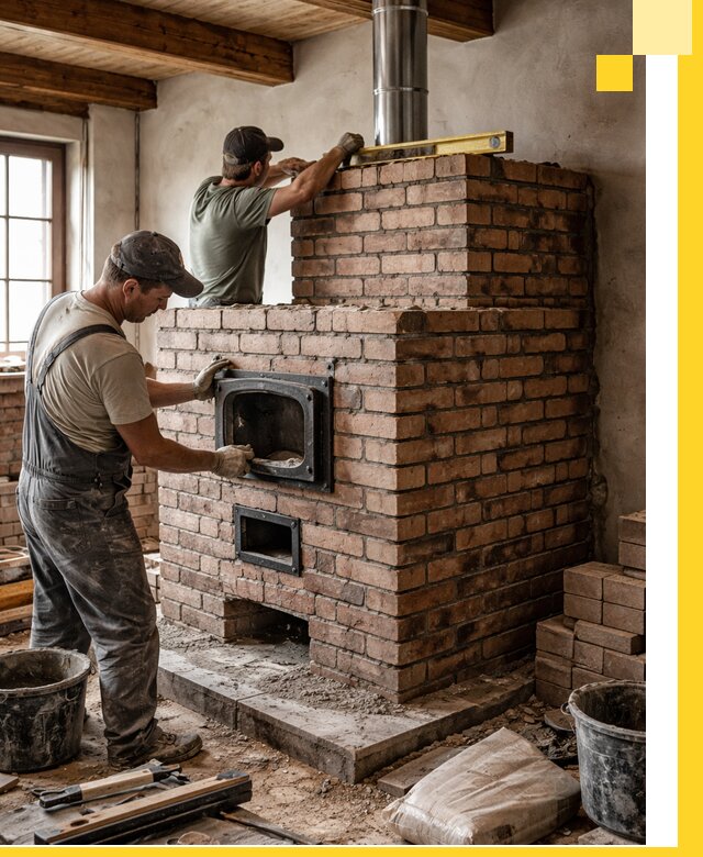 Печи для загородного дома под ключ в Киселёвске — монтаж и сервис