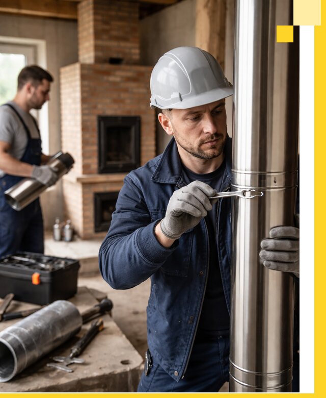 Профессиональный монтаж дымоходов для печей в Киселёвске