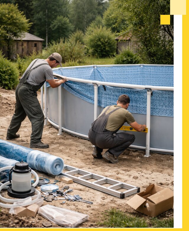 Установка и монтаж каркасных бассейнов в Киселёвске под ключ