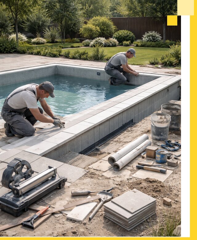 Строительство открытых бассейнов под ключ в Киселёвске профессионально