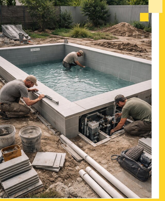 Строительство и монтаж бассейнов для дачи под ключ в Киселёвске