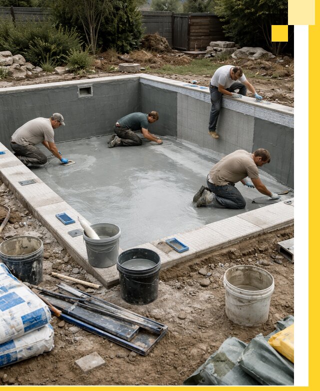 Изготовление и монтаж чаши бассейна под ключ в Киселёвске