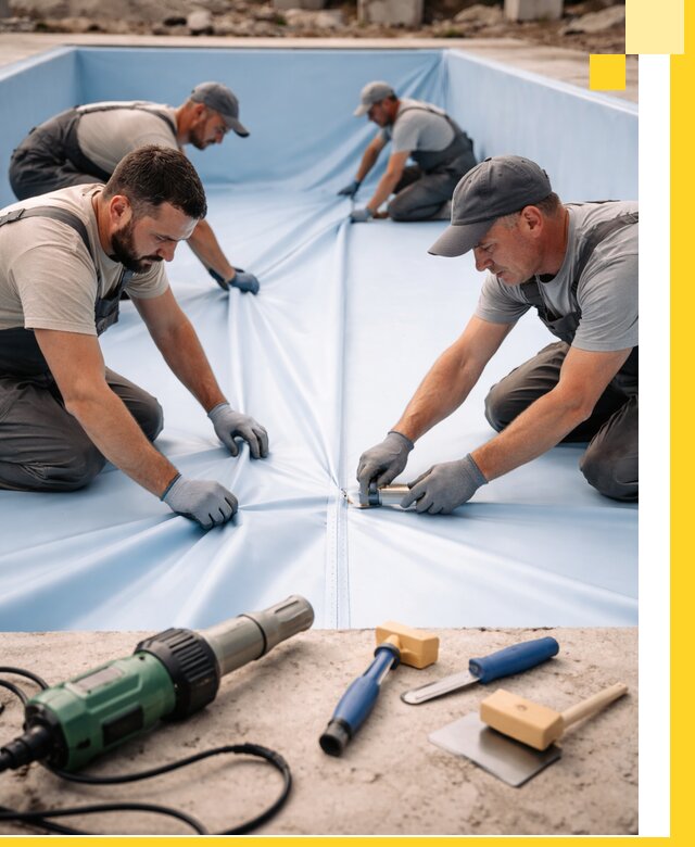 ПВХ пленка для бассейнов с монтажом и гарантией в Киселёвске