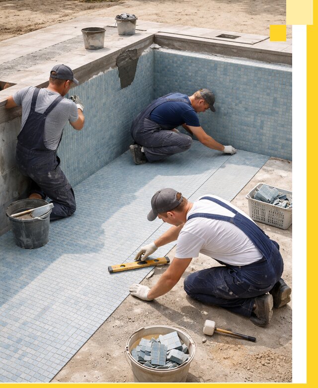 Укладка и установка плитки для бассейнов под ключ в Киселёвске