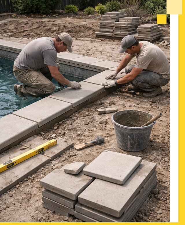 Установка и изготовление копингового камня для бассейнов в Киселёвске
