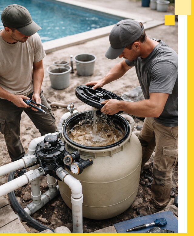 Установка и обслуживание песочных фильтров для бассейнов в Киселёвске