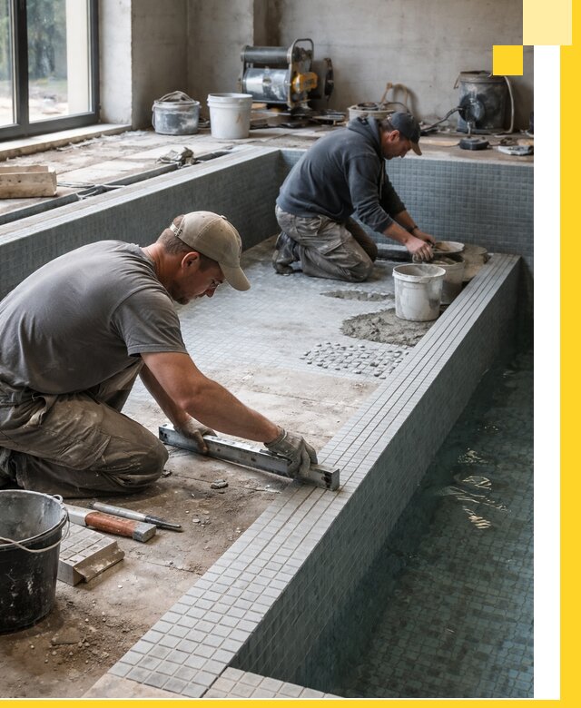 Строительство бассейна в частном доме в Киселёвске под ключ