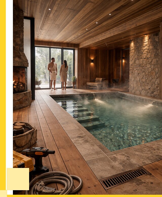 Проекты бань с бассейном под ключ в Киселёвске от 77108 р., ЭриданКис