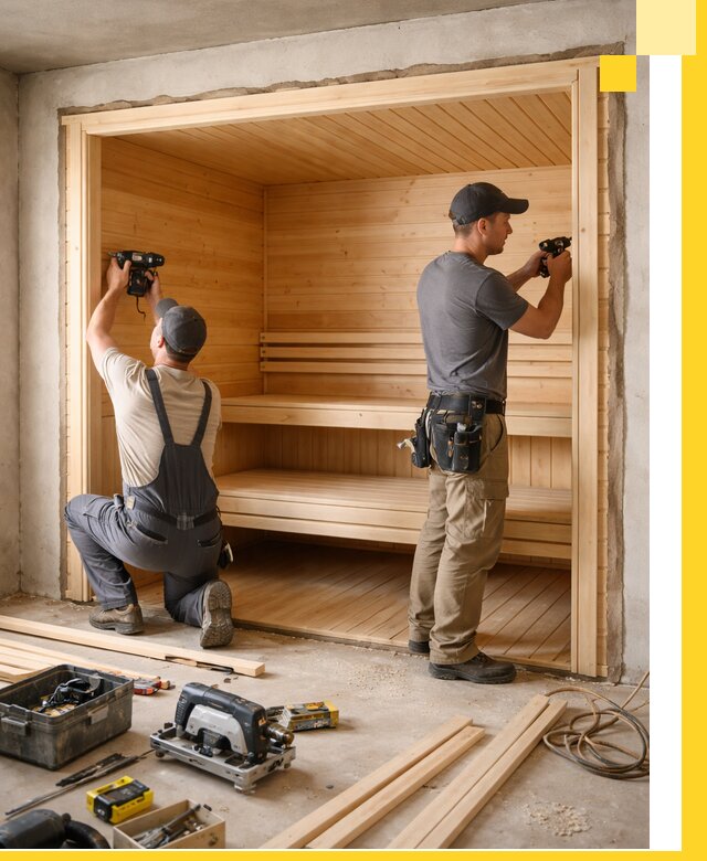 Монтаж саун под ключ в Киселёвске — проектирование и установка