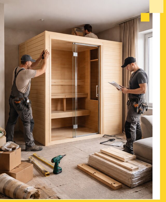 Установка и благоустройство саун в квартире в Киселёвске