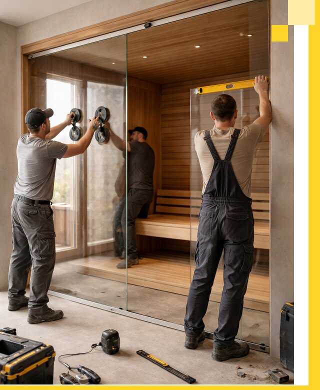 Производство и монтаж стеклянных саун под ключ в Киселёвске