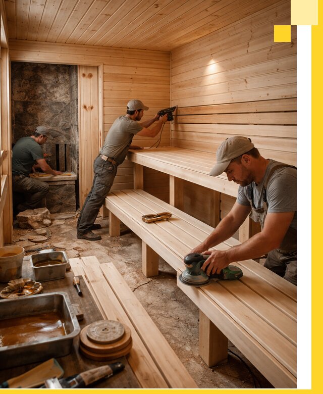 Профессиональная отделка бань в Киселёвске под ключ, с гарантией