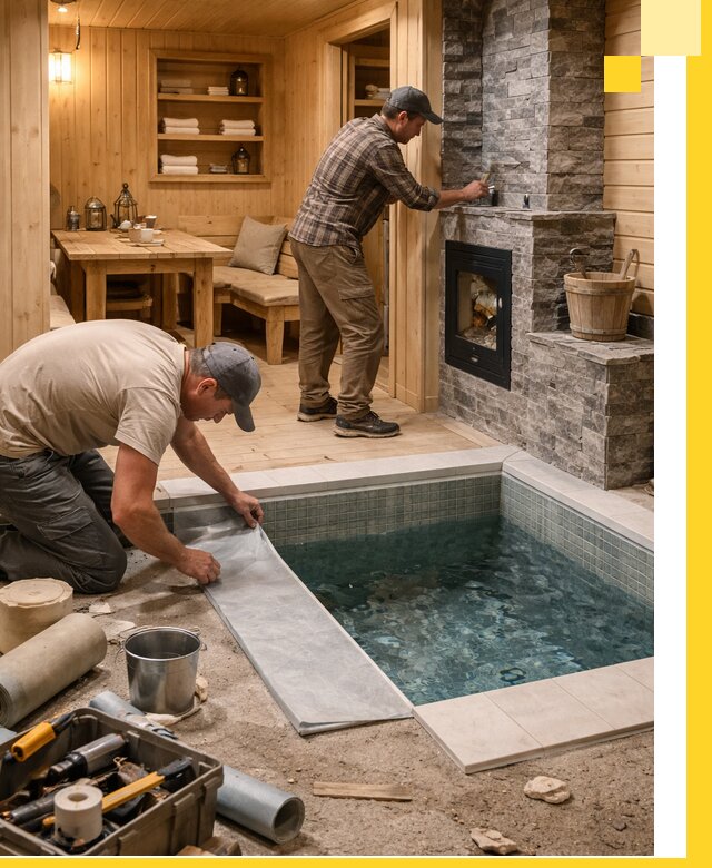 Строительство бань с комнатой отдыха под ключ в Киселёвске