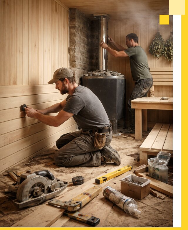 Полное строительство и оснащение парных под ключ в Киселёвске