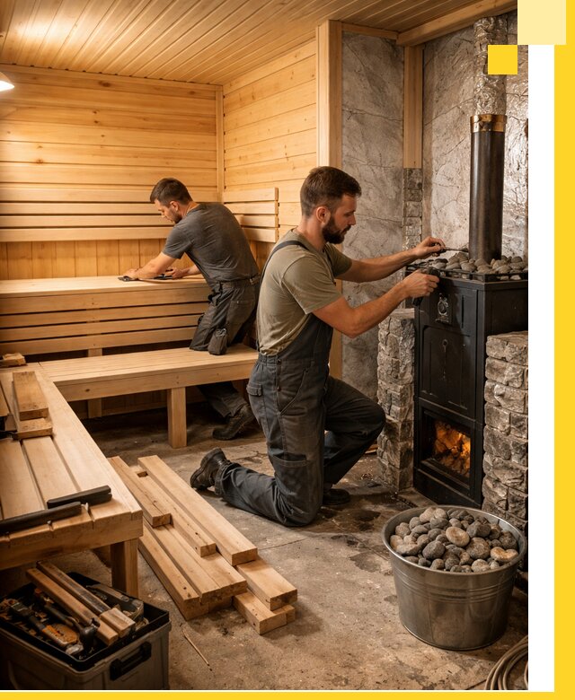 Дизайн и строительство интерьеров бань под ключ в Киселёвске