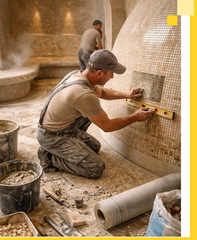 Хамам под ключ в Киселёвске: проектирование, строительство, отделка