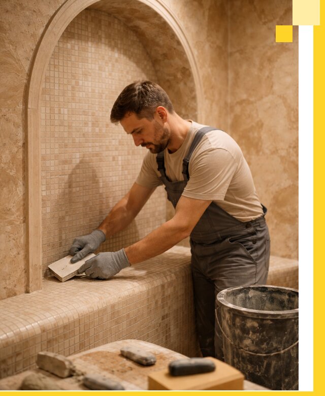 Профессиональная отделка хамамов с мозаикой под ключ в Киселёвске